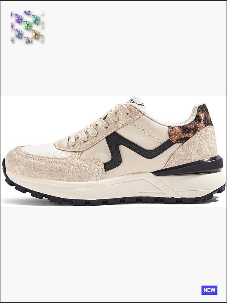 Retro Platform Sneakers Chunky Colorblock Casual Walking Lace Up Comfort